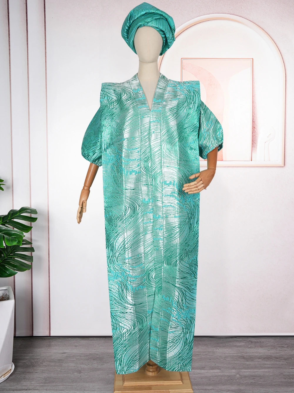 Luxury Muslim Caftan Hijab Dress – African & Turkish Evening Gown - Image 3