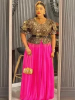 2025 Luxury Plus Size Sequin African Evening Gown – Elegant Wedding Dress