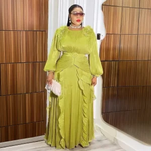 Elegant African Ankara Dress – 2025 Plus Size Dashiki Robe for Women