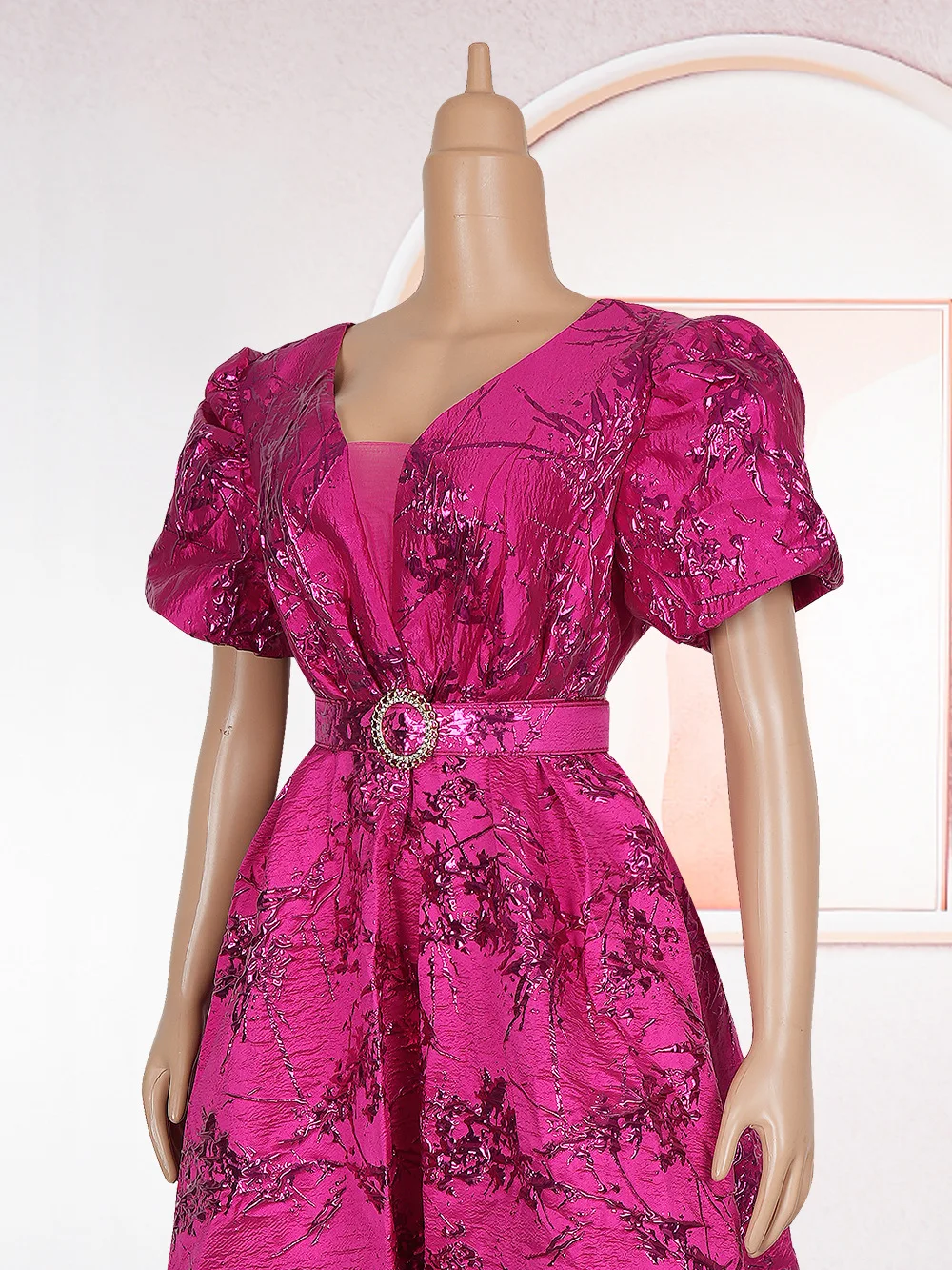2025 Luxury Puff Sleeve Maxi Dress – Dubai & African Party Wear - Image 3
