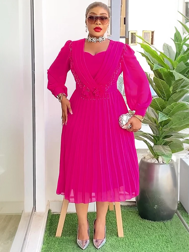 Elegant African Dashiki Chiffon Maxi Dress – Party & Wedding Gown - Image 3