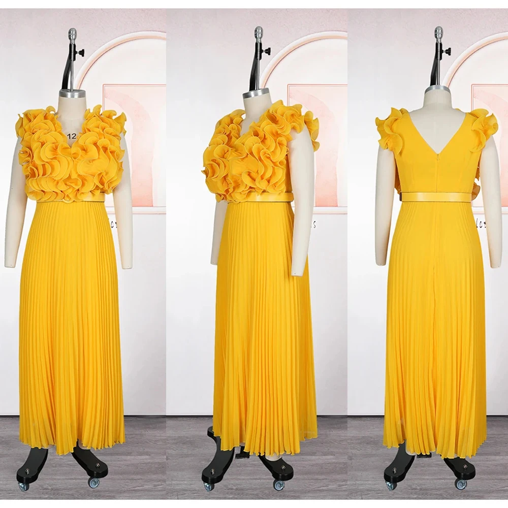 2025 Summer Chiffon Maxi Dress – Sexy Ruffle Sleeveless Gown for Party, Prom & Wedding - Image 5