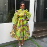 Elegant African Print Maxi Dress – Summer 2025 Plus Size Fashion