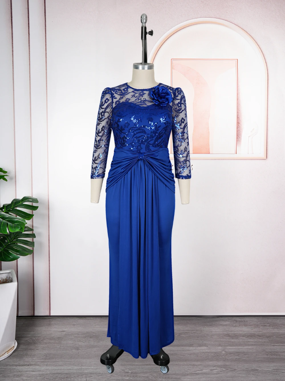 Plus Size Dashiki Sequin Bodycon Maxi Dress – Elegant African Evening Gown - Image 4