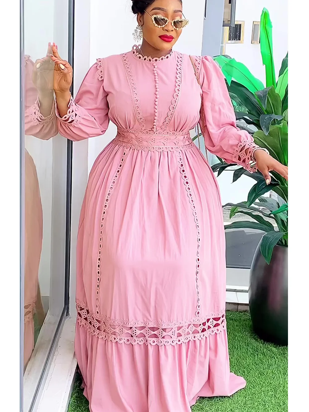 2025 Plus Size Dashiki Ankara Lace Maxi Dress – Elegant Wedding Gown - Image 2