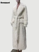 Women’s Extra Long Fuzzy Faux Fur Coat – Nerazzurri