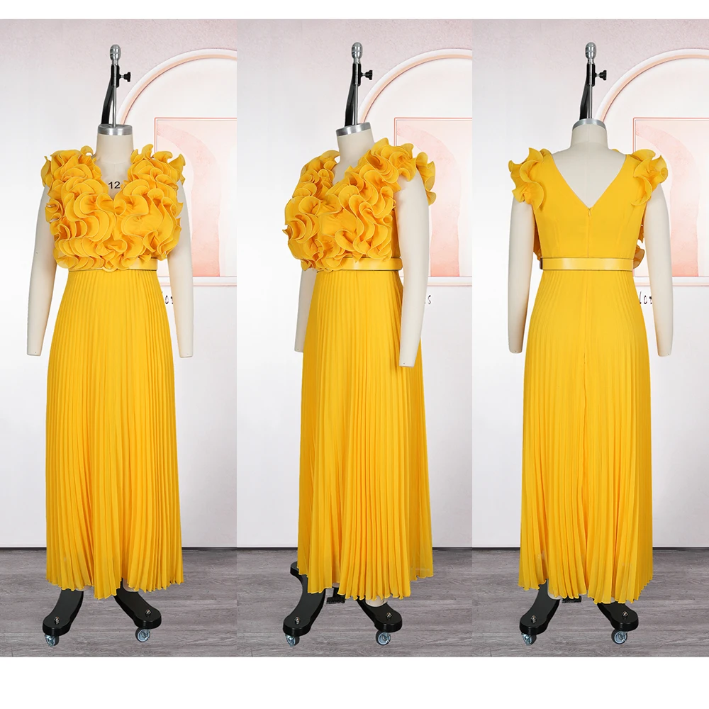 Elegant Plus Size Sleeveless Chiffon Maxi Dress – 2025 African Evening Gown - Image 5