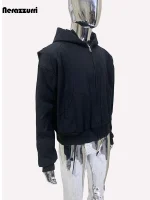 Men’s Black Padded Canvas Winter Jacket w/ Faux Fur Hood