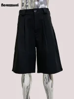 Mauroicardi Black High-Waist Casual Shorts for Men