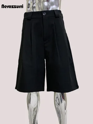 Mauroicardi Black High-Waist Casual Shorts for Men