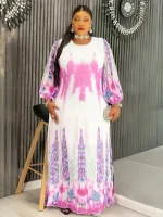 2025 Plus Size Autumn Dashiki Ankara Maxi Dress – Elegant African Party Gown