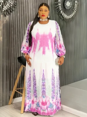 2025 Plus Size Autumn Dashiki Ankara Maxi Dress – Elegant African Party Gown
