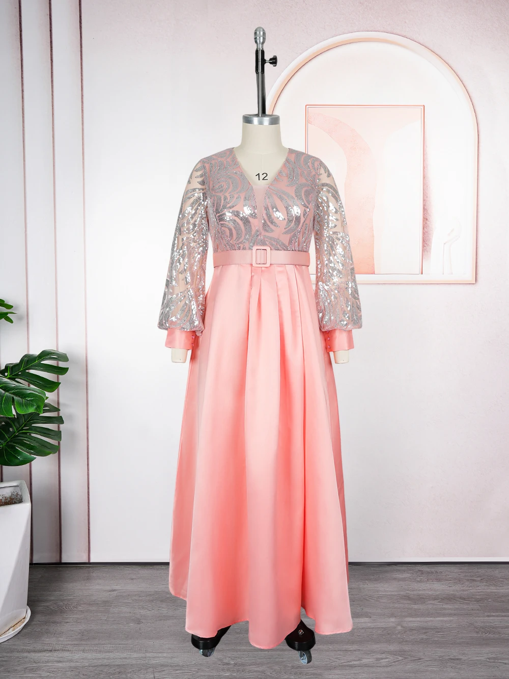 2025 Plus Size Dashiki Ankara Sequin Maxi Dress – Elegant African Wedding Gown - Image 6