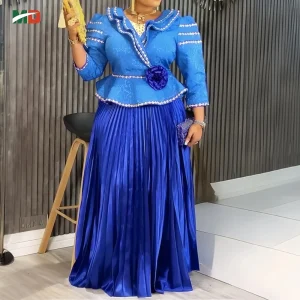 Plus-Size 2-Piece Dashiki Ankara Maxi Dress