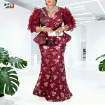 Plus-Size Peplum Mermaid Sequin Gown