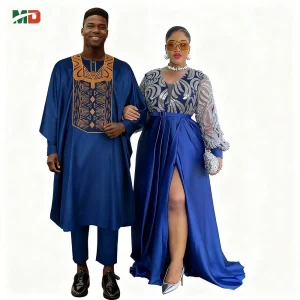 Matching Couple 3-Piece Agbada Outfit
