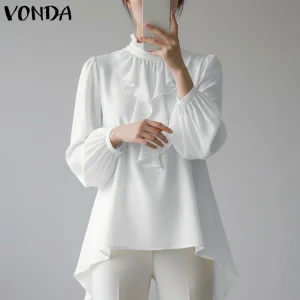 Asymmetrical Chiffon Ruffle Tunic