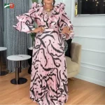 Plus-Size Printed Pleated Dress