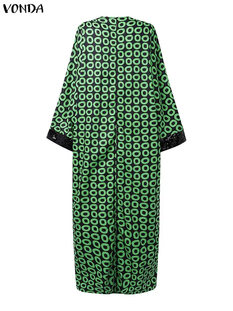 Plus-Size Bohemian V-Neck Printed Maxi Dress – 5XL - Image 5