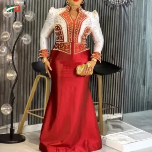 Plus-Size Stand Collar Mermaid Gown