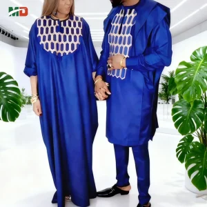 Matching Couple 3-Piece Embroidered Outfit