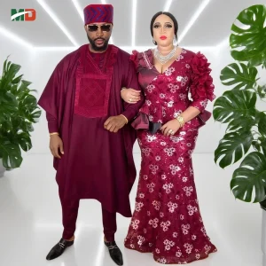 Burgundy Matching Couple 3-Piece Outfit