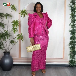 Shiny Brocade Sequined Maxi Dress