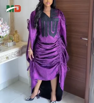 Plus-Size Kaftan Dress with Ruched Side Ties